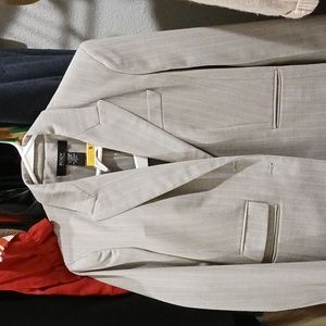 Gorgeous Body by Victoria gray pink pinstripe suit
